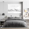 Pittsburgh Line Art Metal Print - Bedroom - Light