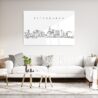 Pittsburgh Line Art Metal Print - Living Room - Light