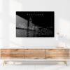 Portland Maine Line Art Metal Print - Hallway - Dark