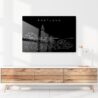 Portland Maine Line Art Metal Print - Hallway - Dark