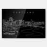 Portland OR Line Art Metal Print Wall Art - Main - Dark
