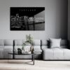Portland Oregon Line Art Metal Print - Living Room - Dark