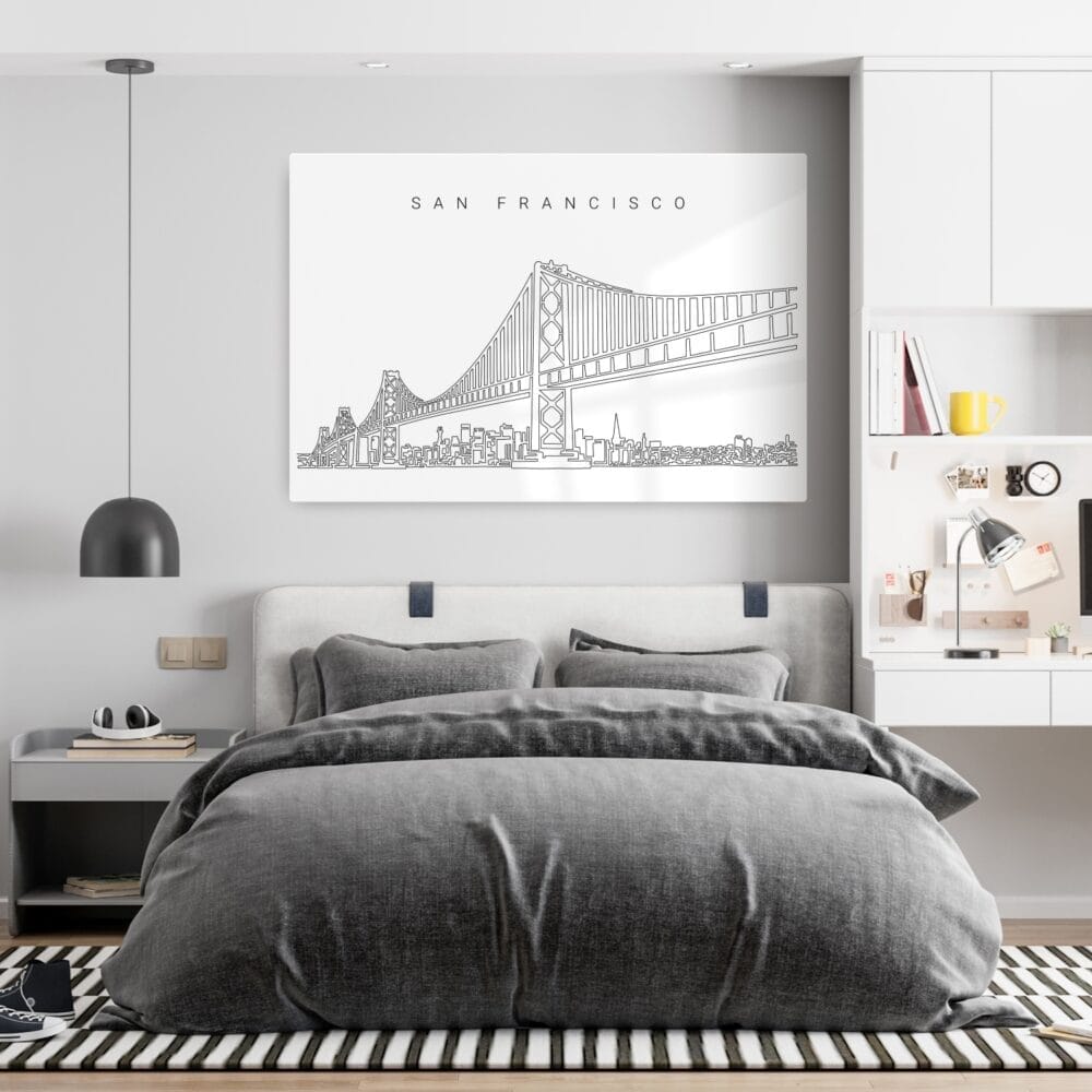 San Francisco Line Art Metal Print - Bedroom - Light San Francisco Line Art Metal Print - Bedroom - Light
