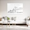 San Francisco Line Art Metal Print - Living Room - Light
