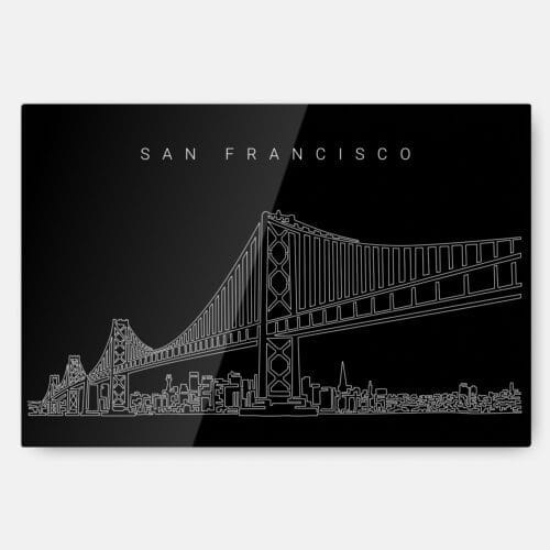 San Francisco Line Art Metal Print Wall Art - Main - Dark