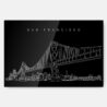 San Francisco Line Art Metal Print Wall Art - Main - Dark