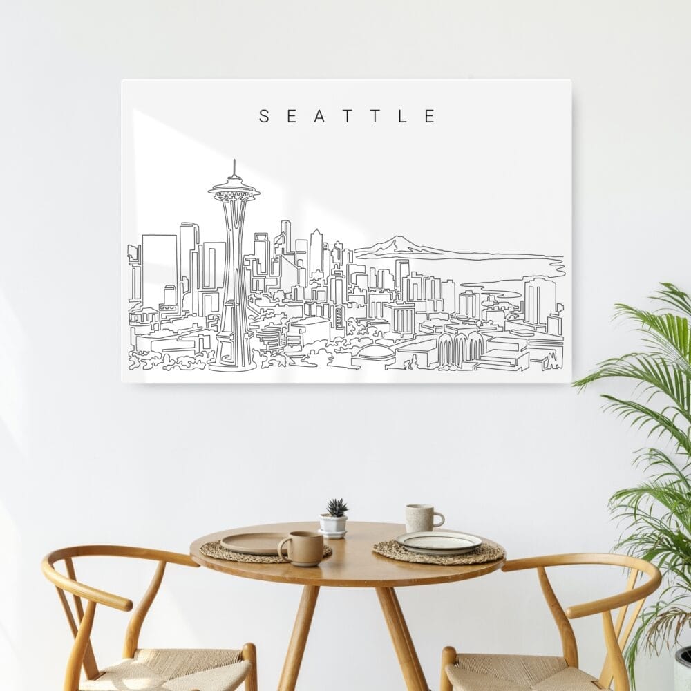 Seattle City Metal Art Print - Kitchen - Dark Seattle City Metal Art Print - Kitchen - Dark