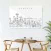 Seattle City Metal Art Print - Kitchen - Dark