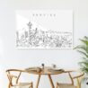 Seattle City Metal Art Print - Kitchen - Dark
