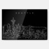 Seattle Line Art Metal Print Wall Art - Dark