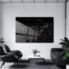 Spokane Line Art Metal Print - Office - Dark