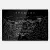 Spokane Line Art Metal Print Wall Art - Main - Dark