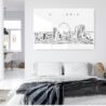 St Louis Skyline Line Art Metal Print - Bed Room - Light
