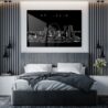 St Louis Skyline Line Art Metal Print - Bedroom - Dark