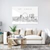 St Louis Skyline Line Art Metal Print - Living ROom - Light