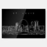 St Louis Skyline Line Art Metal Print Wall Art - Main - Dark
