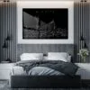 Wichita Kansas Line Art Metal Print - Bedroom - Dark