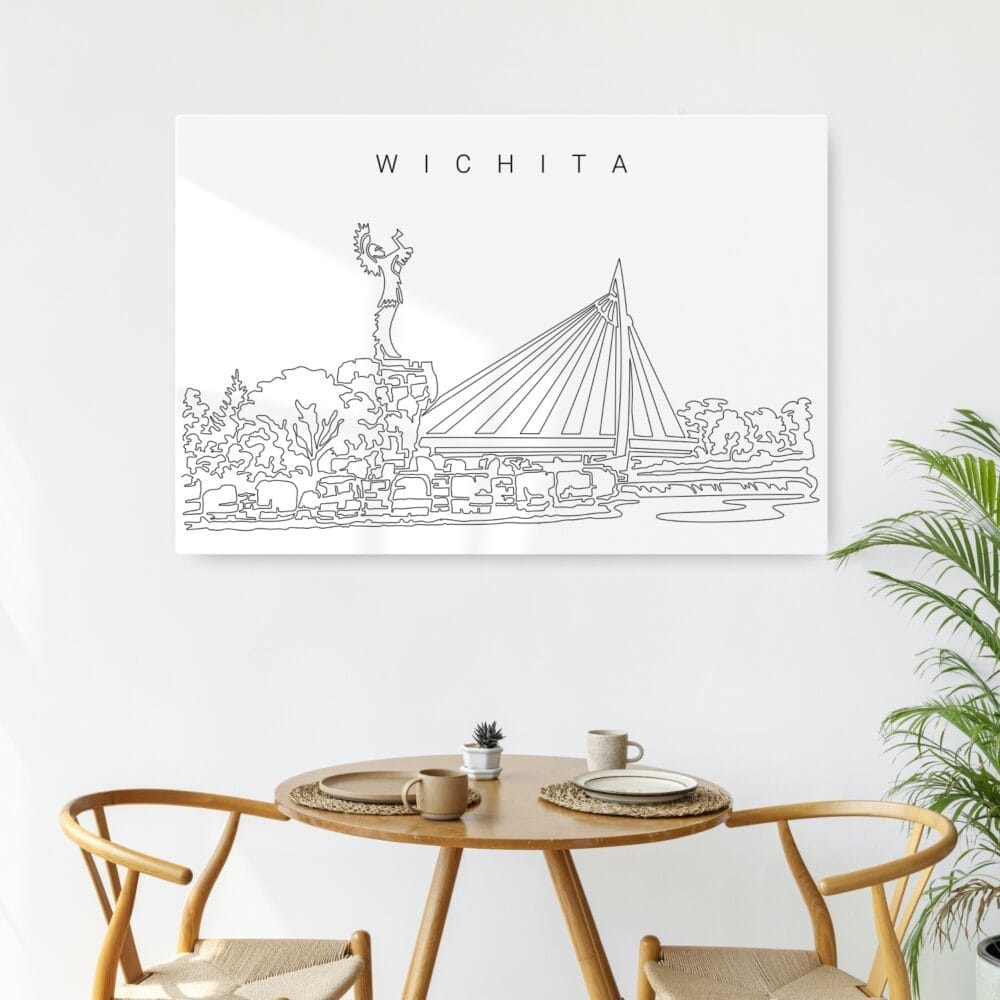 Wichita Kansas Line Art Metal Print - Kitchen - Dark Wichita Kansas Line Art Metal Print - Kitchen - Dark