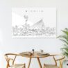 Wichita Kansas Line Art Metal Print - Kitchen - Dark