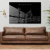 Wichita Kansas Line Art Metal Print - Living ROom - Dark