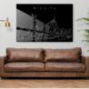 Wichita Kansas Line Art Metal Print - Living ROom - Dark