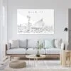Wichita Kansas Line Art Metal Print - Living ROom - Light