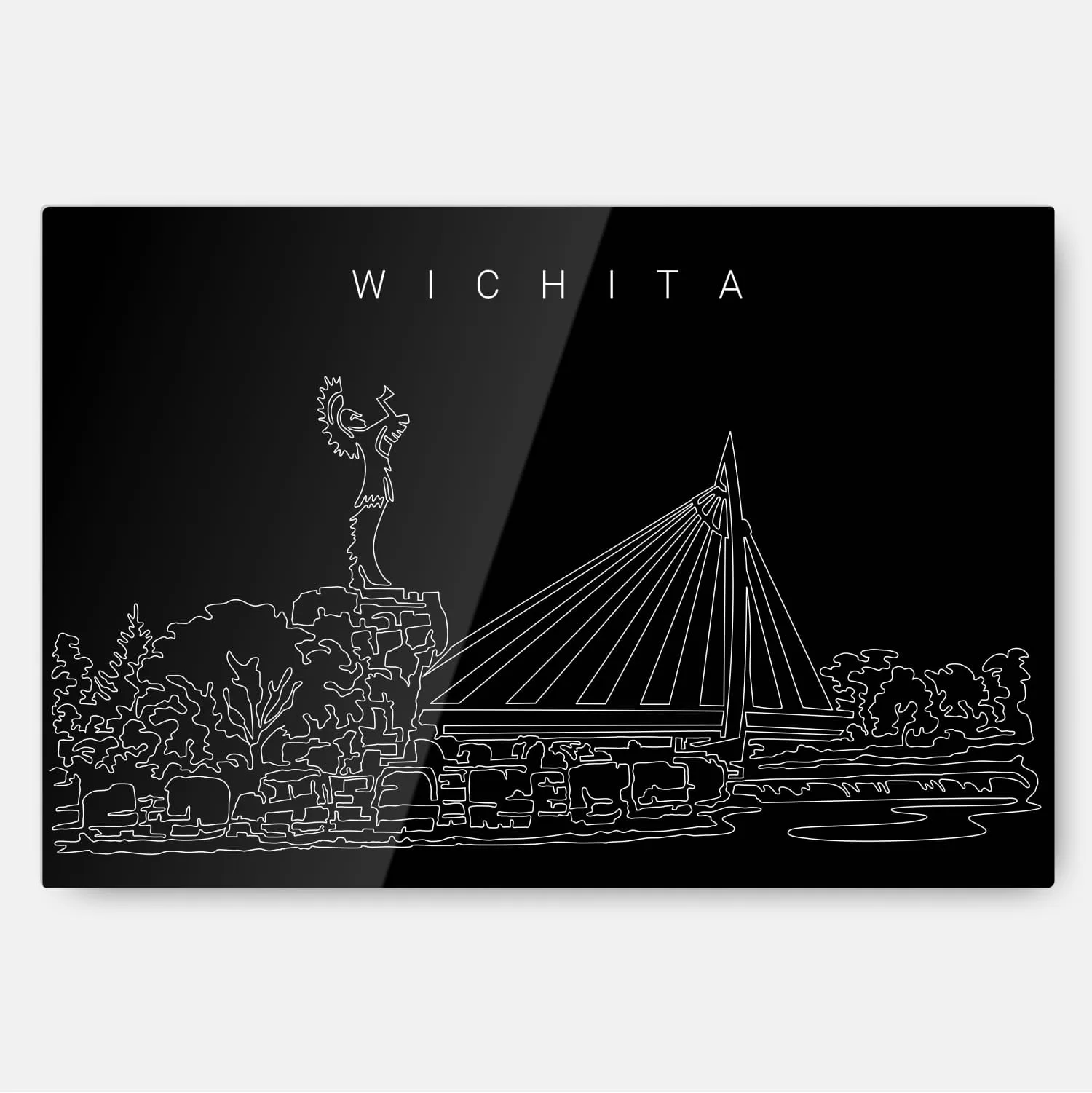 Wichita Kansas Line Art Metal Print
