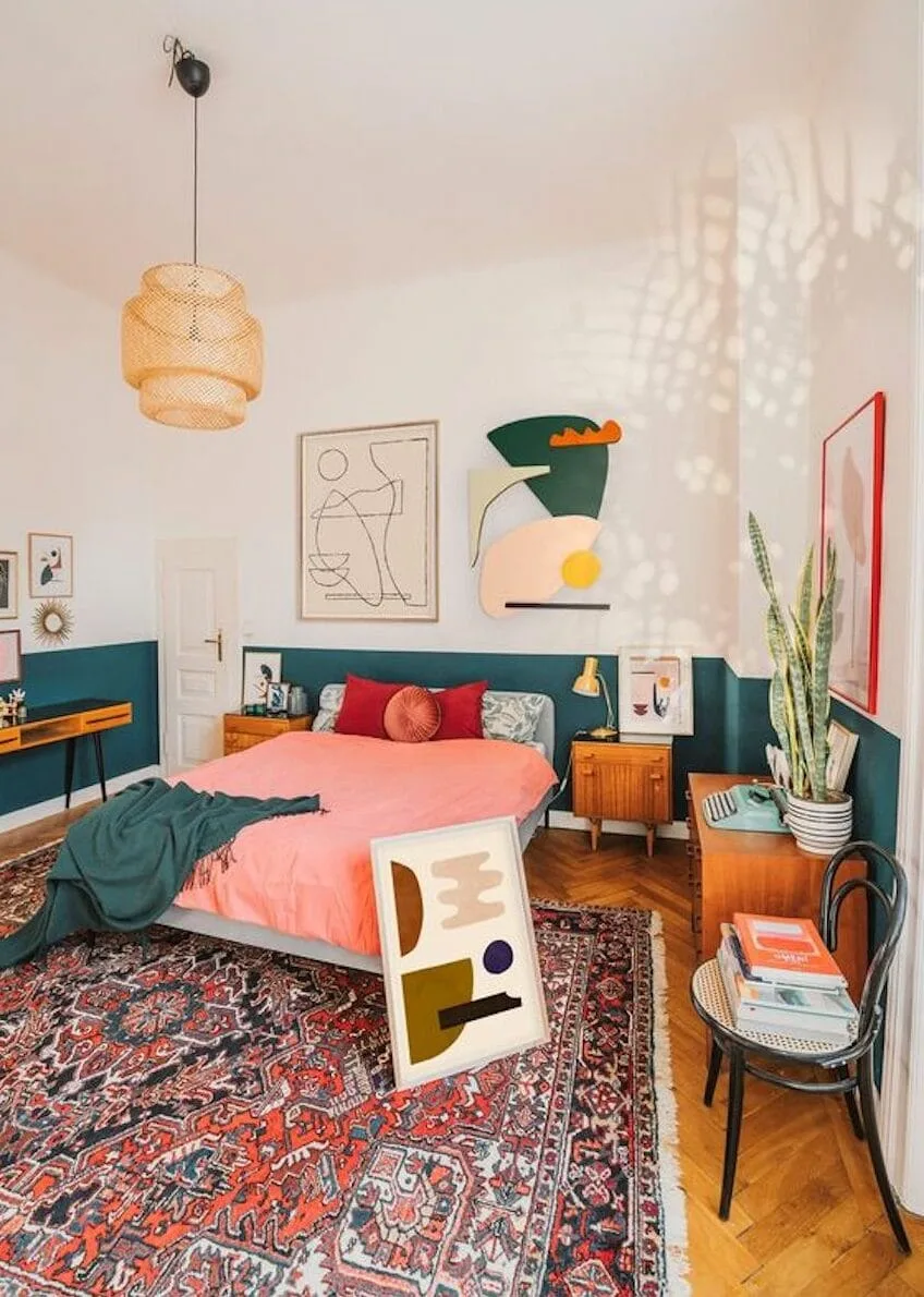 Colorful Eclectic Home Decor & Inspiration For Every Room (With Product Gallery) 8 colorful eclectic home decor bedroom pink bed e1676266757262