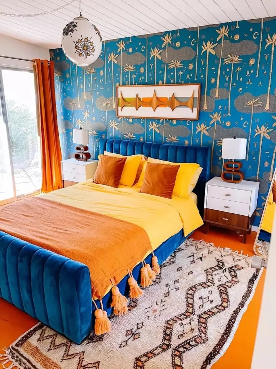 Colorful Eclectic Home Decor & Inspiration For Every Room (With Product Gallery) 6 colorful eclectic home decor yellow blue bedroom