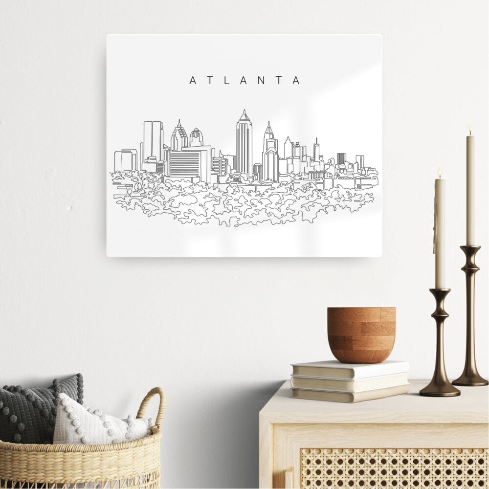 Atlanta Skyline Metal Print - Hallway - Light Atlanta Skyline Metal Print - Hallway - Light