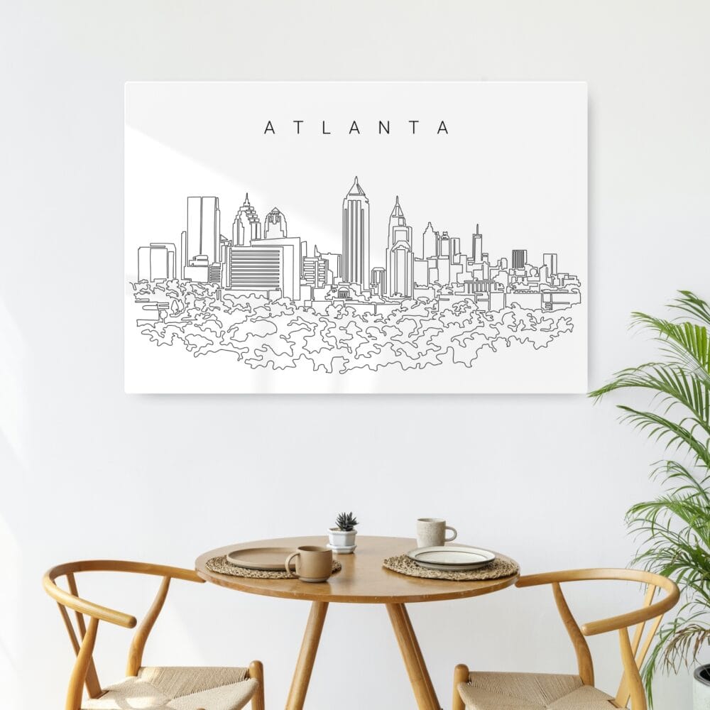 Atlanta Skyline Metal Print - Kitchen - Dark Atlanta Skyline Metal Print - Kitchen - Dark