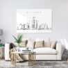 Detroit Skyline Metal Print - Living ROom - Light