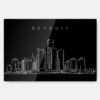 Detroit Skyline Metal Print Wall Art - Main - Dark