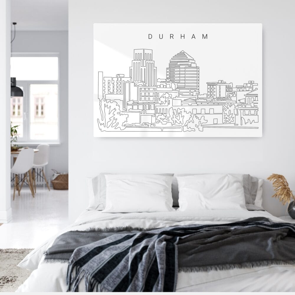 Durham Skyline Metal Print - Bed Room - Light Durham Skyline Metal Print - Bed Room - Light
