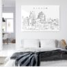 Durham Skyline Metal Print - Bed Room - Light