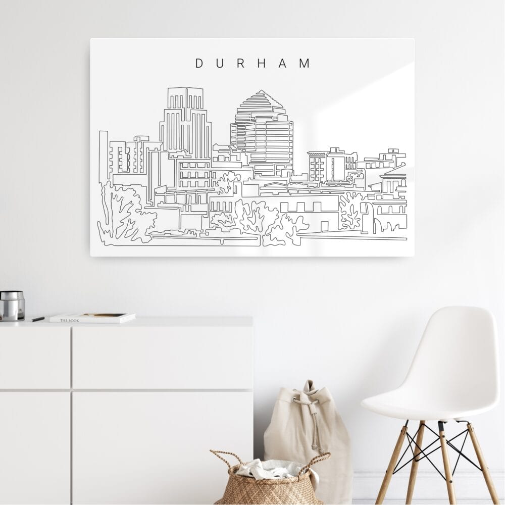 Durham Skyline Metal Print - Hallway - Light Durham Skyline Metal Print - Hallway - Light