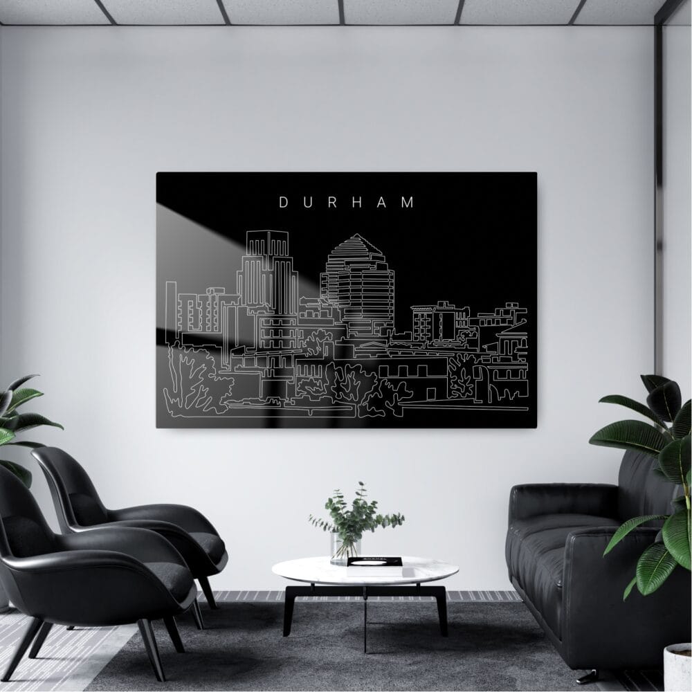 Durham Skyline Metal Print - Office - Dark Durham Skyline Metal Print - Office - Dark