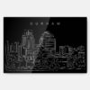 Durham Skyline Metal Print Wall Art - Main - Dark