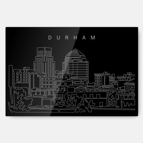 Durham Skyline Metal Print Wall Art - Main - Dark