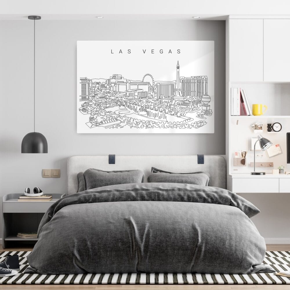 Las Vegas Skyline Metal Print - Bedroom - Light Las Vegas Skyline Metal Print - Bedroom - Light