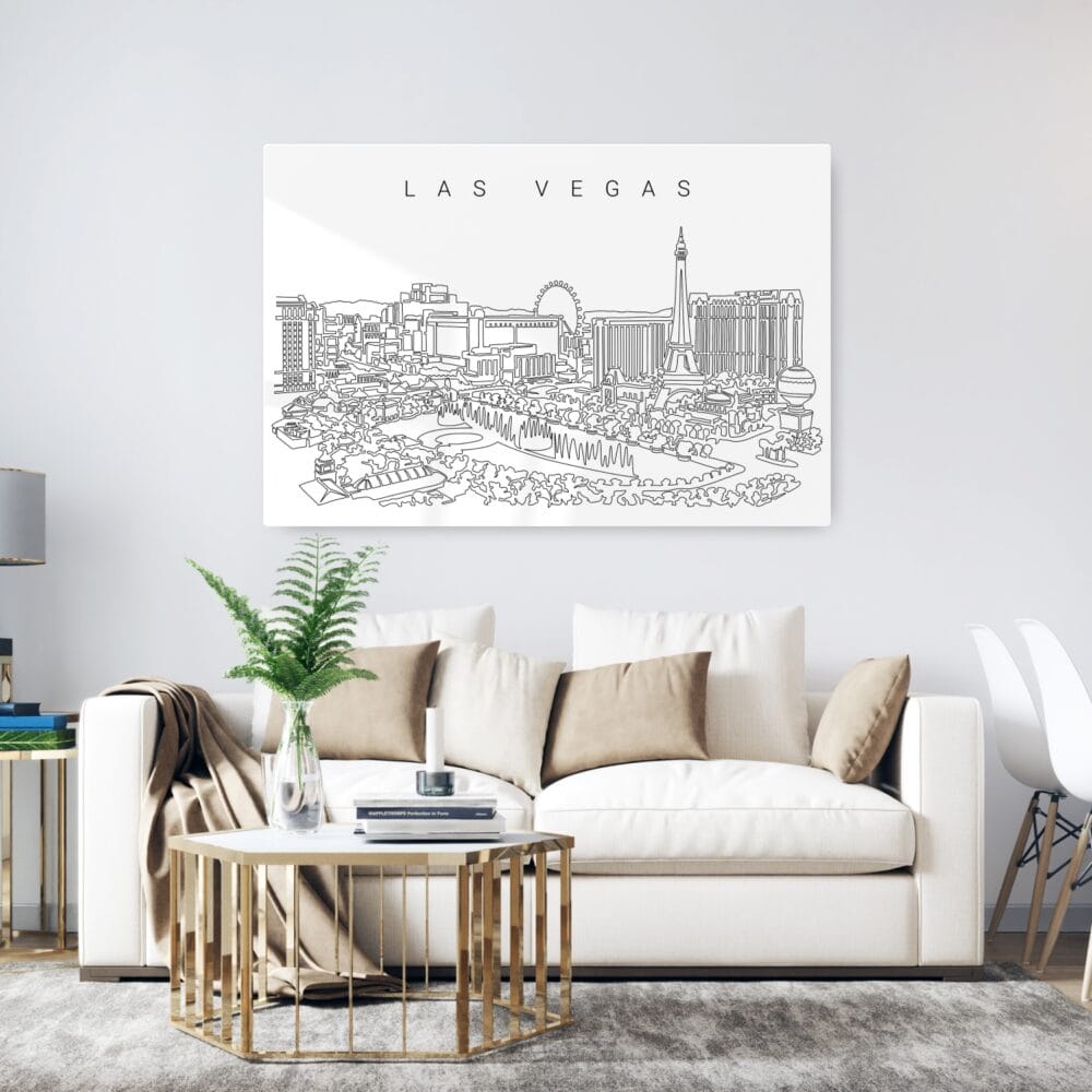 Las Vegas Skyline Metal Print - Living ROom - Light Las Vegas Skyline Metal Print - Living ROom - Light