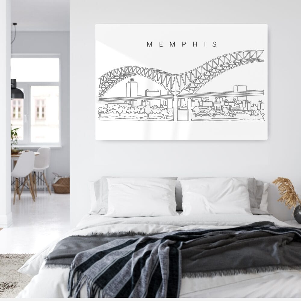 Memphis Skyline Metal Print - Bed Room - Light Memphis Skyline Metal Print - Bed Room - Light