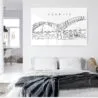 Memphis Skyline Metal Print - Bed Room - Light