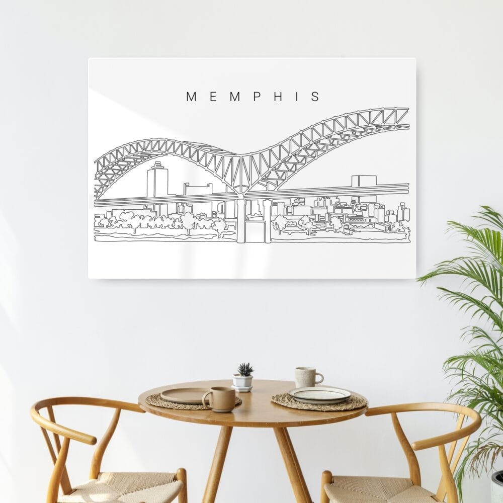 Memphis Skyline Metal Print - Kitchen - Dark Memphis Skyline Metal Print - Kitchen - Dark