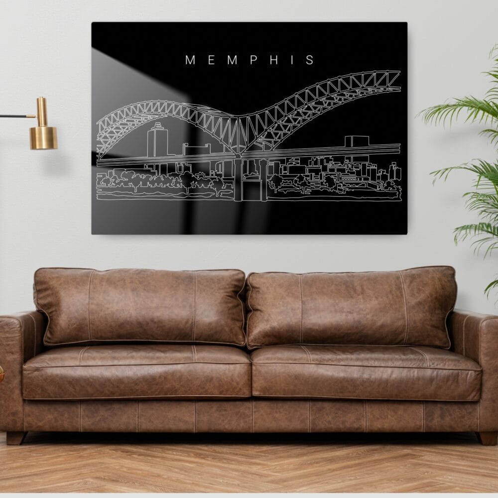 Memphis Skyline Metal Print - Living ROom - Dark Memphis Skyline Metal Print - Living ROom - Dark