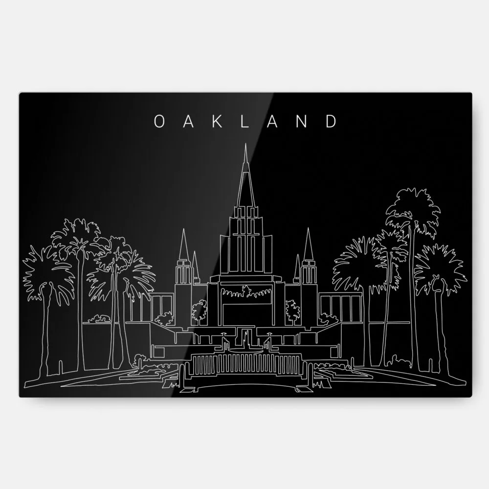 Oakland Temple Metal Print Wall Art - Main - Dark Oakland Temple Metal Print Wall Art - Main - Dark