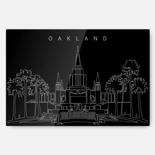 Oakland Temple Metal Print Wall Art - Main - Dark