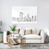 Perth Skyline Metal Print - Living ROom - Light