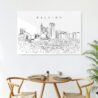 Raleigh Skyline Metal Print - Kitchen - Light