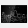 Raleigh Skyline Metal Print Wall Art - Main - Dark